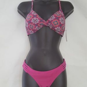 10 for $20 Bikini Pink Bottom Boho Floral Top NWT